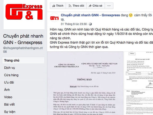 GNN Express lạm dụng 5 tỷ tiền thu hộ (COD) vừa phá sản: Cơ hội đòi tiền của các shop rất mong manh