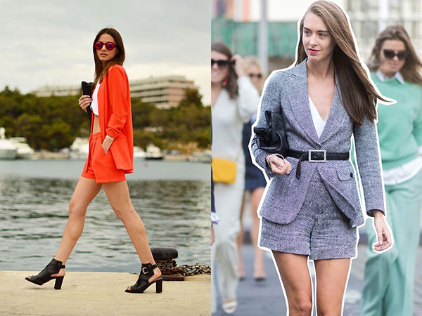 Phối bộ suit ngắn cho nàng công sở hiện đại