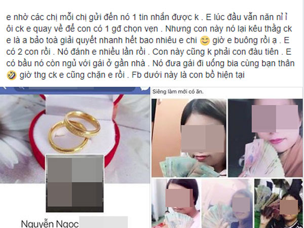 Mẹ 2 con cay đắng tố chồng cặp với bồ nhí vừa già vừa kém sắc, lại còn xúi 'nhanh về bỏ vợ, hết bao nhiêu tiền em cho'