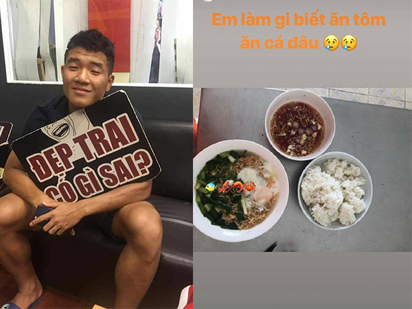 Bùi Tiến Dũng vừa về quê, 'thánh lầy' Đức Chinh đã than khổ khi ăn mì tôm trứng