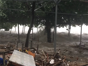 Bão Mangkhut đã đổ bộ Hong Kong với từng cột sóng cao đến 14m