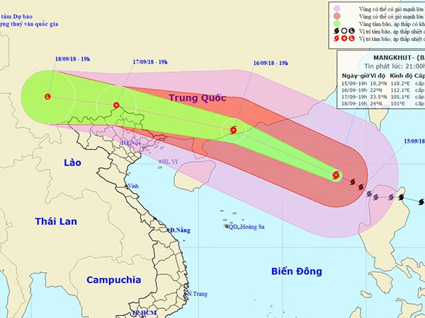 Dự báo thời tiết 16/9: Bão Mangkhut thẳng tiến Trung Quốc, Hà Nội oi nóng