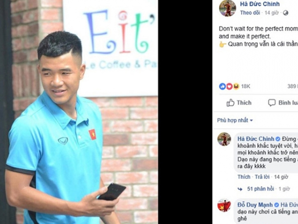 Đăng status 'bắn tiếng Anh như gió', Duy Mạnh và Đức Huy nghi ngờ Facebook của Đức Chinh bị hack