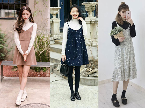 Tận dụng váy hai dây để phối đồ mùa thu