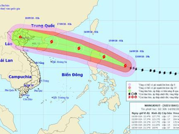 Tin mới nhất về siêu bão Mangkhut: Hoàn lưu bão gây mưa rất to