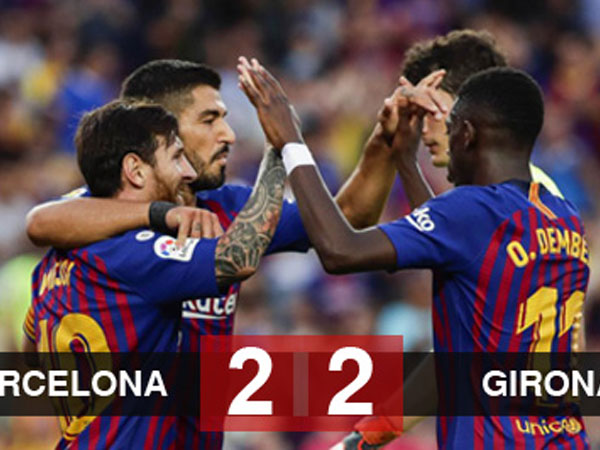 Barcelona 2-2 Girona: Thẻ đỏ phá hỏng ngày của Messi