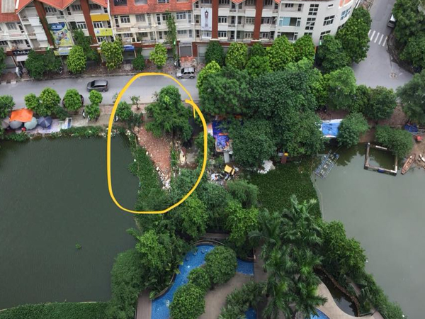 Công an quận Hà Đông phản hồi tình trạng lấn chiếm Hồ Ngòi