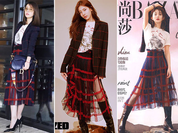 Diện nguyên set đồ cho người mẫu: Suzy, Lâm Tâm Như đẹp lung linh, Triệu Lệ Dĩnh lại khó phân định