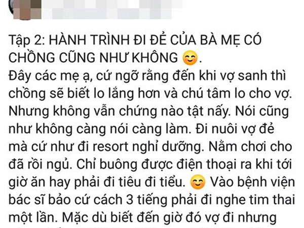 Chia sẻ tủi hờn của người vợ đi đẻ lần 2 gặp chồng vô tâm đến... cạn lời