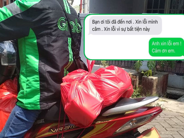 Đặt giao cơm qua Grabbike mà gọi tài xế nhiều lần không bắt máy, khách hàng đang tức giận bỗng chạnh lòng khi đọc tin nhắn: Xin lỗi, mình câm!