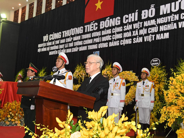 Điếu văn và lời đáp từ xúc động tiễn đưa nguyên Tổng bí thư Đỗ Mười