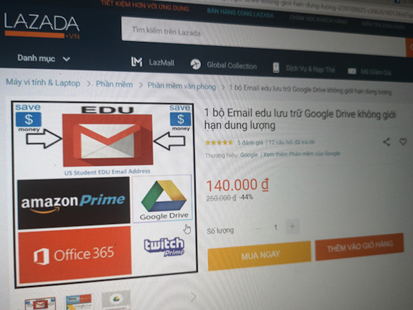 Tài khoản lưu trữ lậu rao bán tràn lan trên Lazada, Shopee