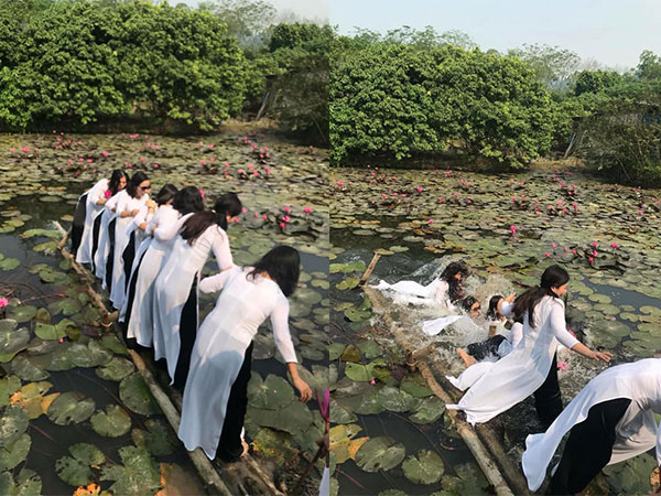 'Thảm họa' thực sự đến với 8 cô gái mặc áo dài chụp hình trên chiếc cầu sắp gãy
