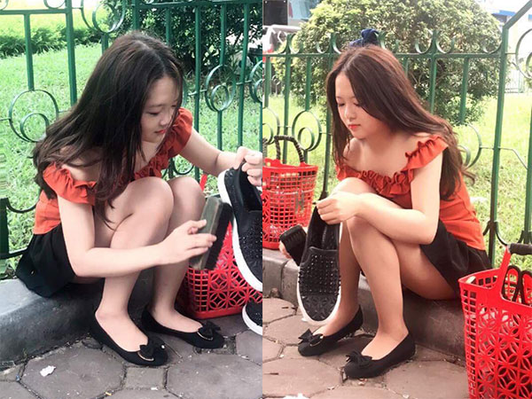 Danh tính cô gái đánh giày trên vỉa hè bị dân mạng 'ném đá' vì nghĩ sống ảo, câu like