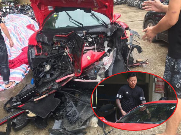 Vụ siêu xe Ferrari của ca sĩ Tuấn Hưng gặp tai nạn, nát đầu: 'Trên xe có ca sĩ Tuấn Hưng và lái xe'