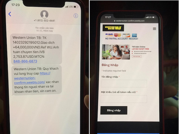 Mất hơn 70 triệu đồng vì tin vào web chuyển tiền lừa đảo tại VN