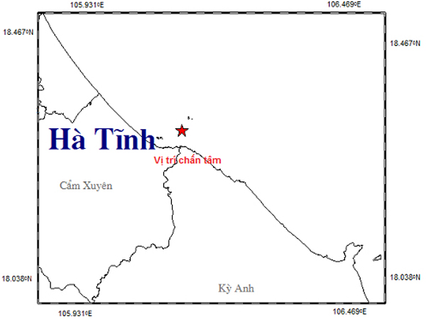Hà Tĩnh bốn ngày xảy ra hai trận động đất
