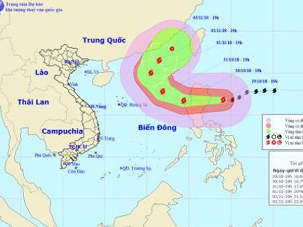 Dự báo thời tiết 30/10: Siêu bão Yutu gây mưa, gió giật cấp 15