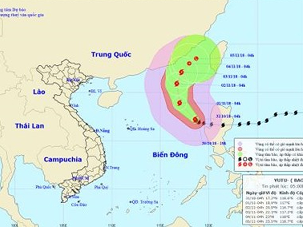Tin mới nhất về diễn biến bão số 7 trên Biển Đông