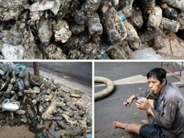 Khoảnh khắc chú công nhân vệ sinh uống vội cốc nước bên cạnh đống rác thải khiến nghìn người nín lặng