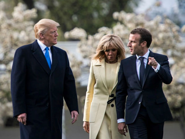 Vừa đáp xuống Paris, ông Trump đã mỉa mai tổng thống Pháp