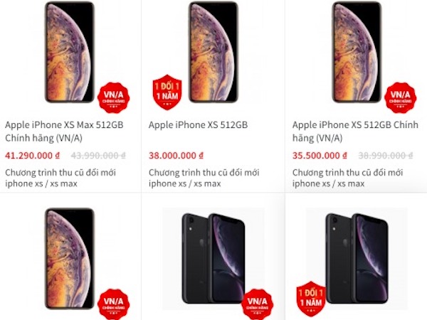 Giá iPhone XR, XS Max chính hãng hạ hàng triệu đồng