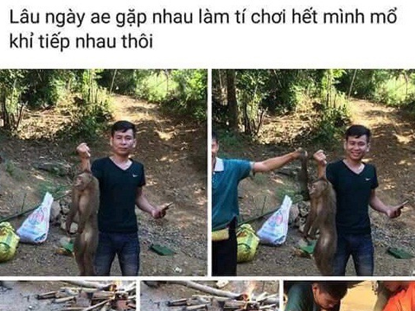 Xác định nam thanh niên giết khỉ dã man rồi đăng ảnh lên Facebook