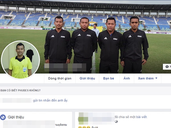 Tìm ra facebook được cho là của trọng tài biên trận Việt Nam - Myanmar, CĐM lao vào làm điều xấu xí