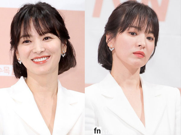 Mặc váy ngắn để trông trẻ trung nhưng tiếc là Song Hye Kyo lại vô tình lộ đôi chân kém mịn màng