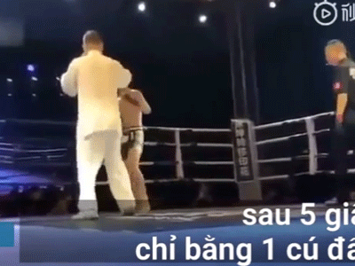 Video Trận đấu 5 giây võ sĩ kickboxing hạ cao thủ thái cực quyền