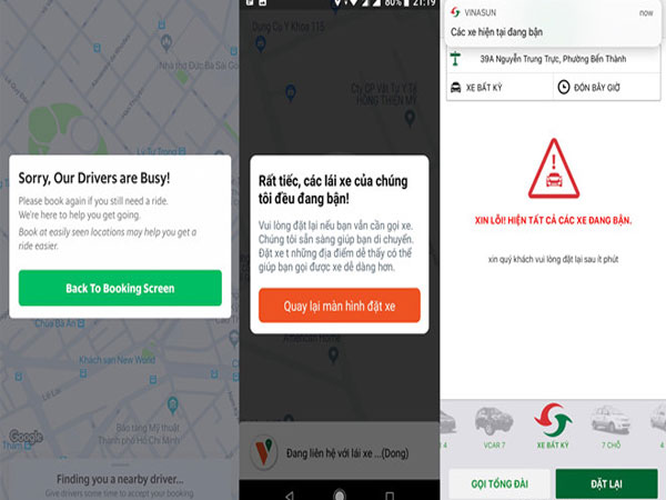 Mưa bão, các ứng dụng gọi xe ở Sài Gòn tê liệt