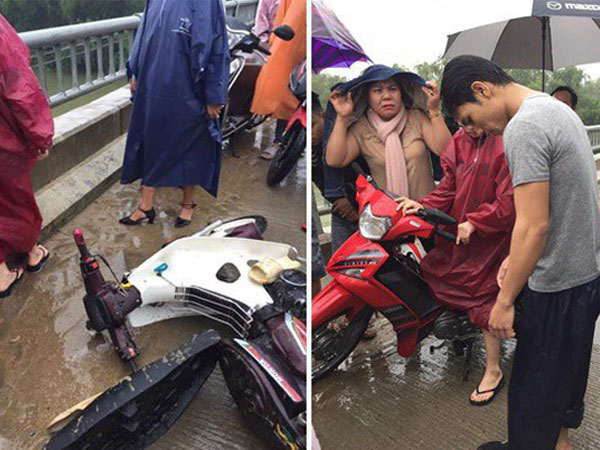 Thanh niên chạy xe máy đâm vào thành cầu, lao xuống sông và 'khoảnh khắc xuất thần' lan tỏa khắp mạng xã hội
