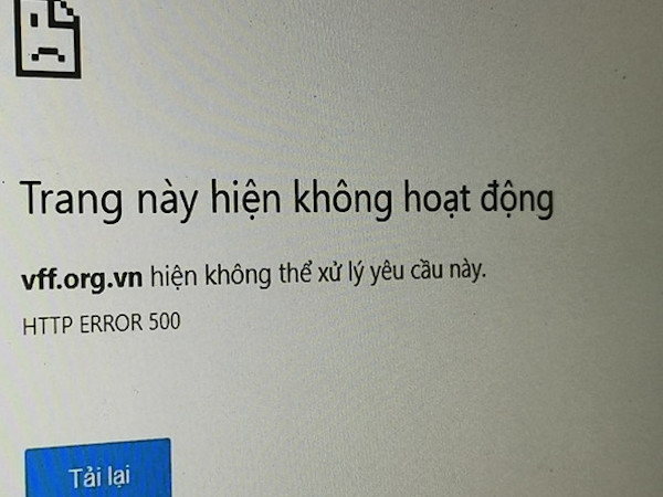 Website của Liên đoàn Bóng đá Việt Nam khó truy cập