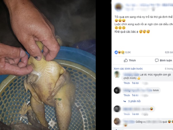 Hí hửng vào bếp thể hiện khi ra mắt nhà người yêu, anh chàng muối mặt khi luộc gà không bỏ diều