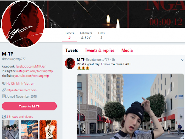 Lập tài khoản twitter và chỉ được…2000 follower trong vòng 1 ngày, fan lo sợ Sơn Tùng M-TP hết thời!