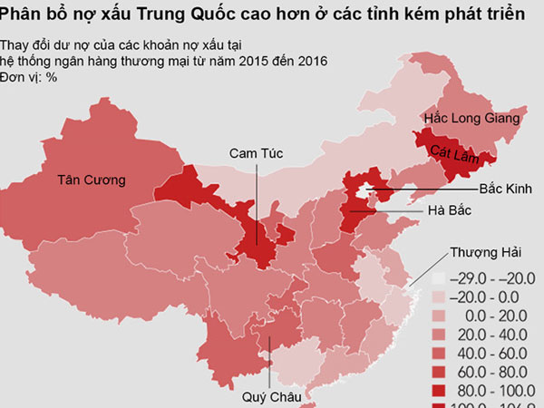 Nợ xấu của Trung Quốc tăng mạnh và cao nhất 5 năm qua