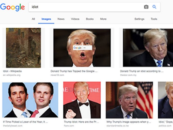 Google bị chất vấn vì ảnh Trump xuất hiện khi gõ 'gã ngốc'