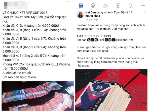 Vì sao vé trận chung kết Việt Nam - Malaysia bán 'đầy' chợ đen với giá cắt cổ?
