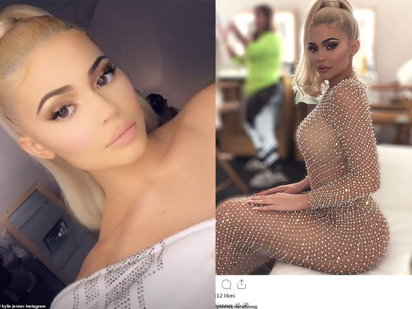 Không thua chị Kim, Kylie Jenner khoe siêu vòng 3 sexy hết cỡ với váy nude xuyên thấu