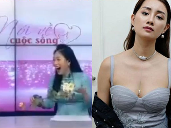 MC Quỳnh Chi gặp sự cố bất cẩn trên sóng truyền hình trực tiếp