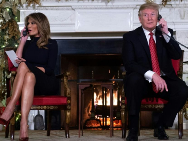 Trump và vợ tham gia chiến dịch theo dõi ông già Noel