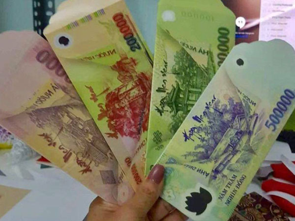 Cẩn trọng với bao lì xì in ảnh tiền 500.000 đồng