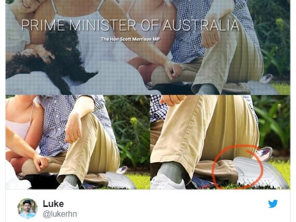 Bị Photoshop hỏng, thủ tướng Australia có hai chân trái trong ảnh