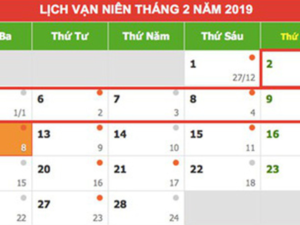 Tết Nguyên đán Kỷ Hợi 2019: Cán bộ, công chức được nghỉ 9 ngày