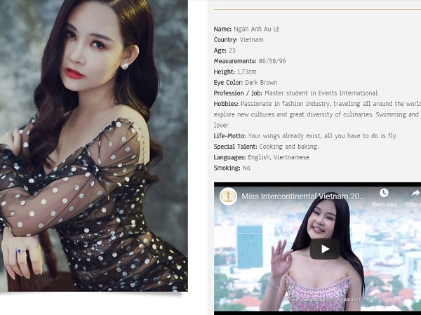 Lê Âu Ngân Anh khoe ảnh sexy nhưng lại lộ mặt sưng phù trong clip giới thiệu tại Miss Intercontinental