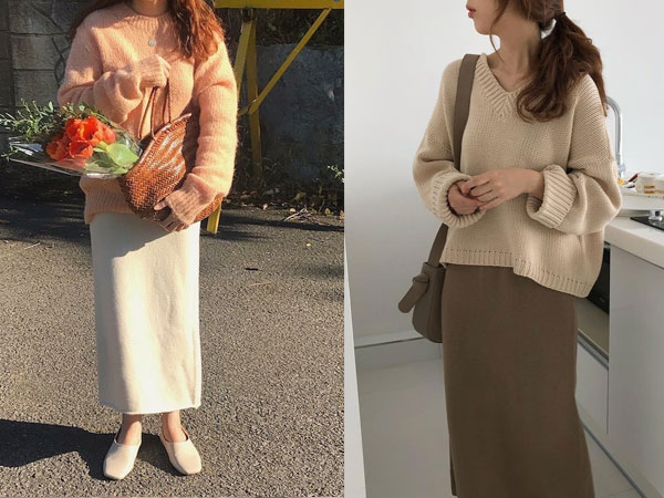Muốn hoàn thiện vẻ ngoài nhanh nhất, nàng công sở sẽ cần set áo len + chân váy suông đang 'hot rần rần' này