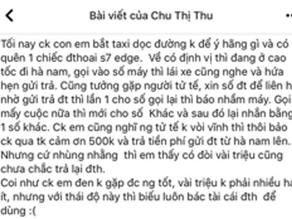 Ăn nói khích bác và vòi vĩnh vài triệu của khách hàng để quên điện thoại trên xe, tài xế taxi bị cộng đồng mạng 'ném đá' dữ dội