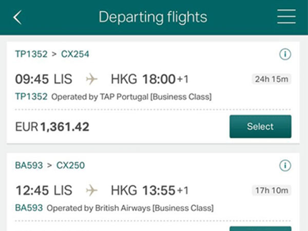 Hành khách Cathay Pacific tiếp tục mua được vé hạng nhất giá phổ thông