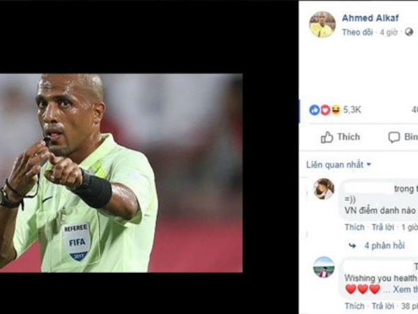 Dân mạng Việt 'bão like' trang cá nhân trọng tài trận Việt Nam - Yemen