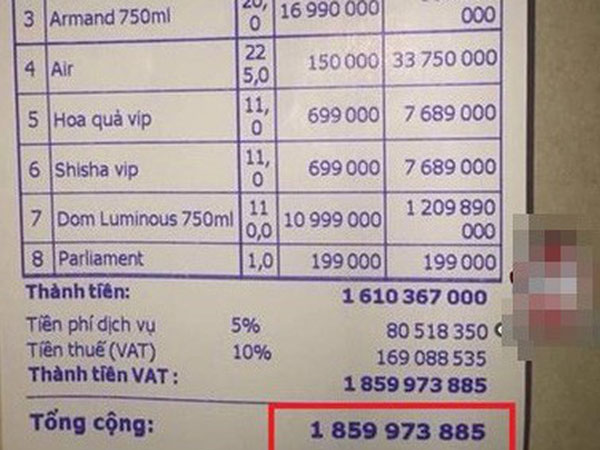 Xôn xao hóa đơn đi bar 2 tỷ khiến dân mạng thảng thốt: 'Uống vài hớp rượu đi luôn căn nhà là có thật!'